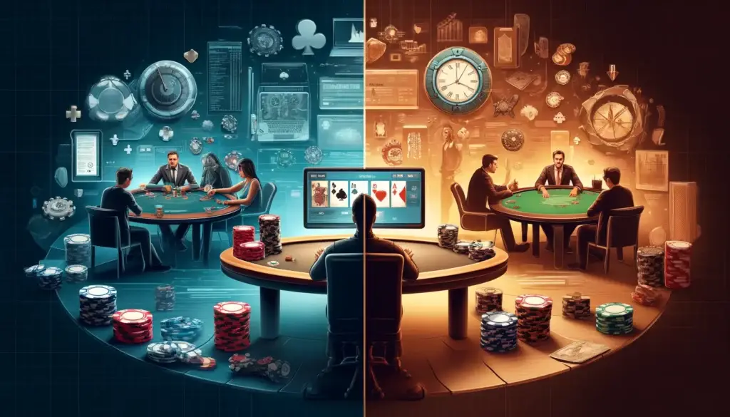 ההבדלים בין משחק פוקר אונליין למשחק חי