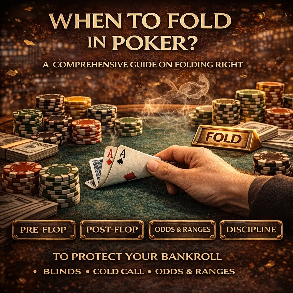 מתי לפרוש בפוקר? מדריך מקיף על קיפול נכון: פרה-פלופ, פוסט-פלופ, אודס, טווחים ומשמעת - כדי לשמור על הבנקרול.