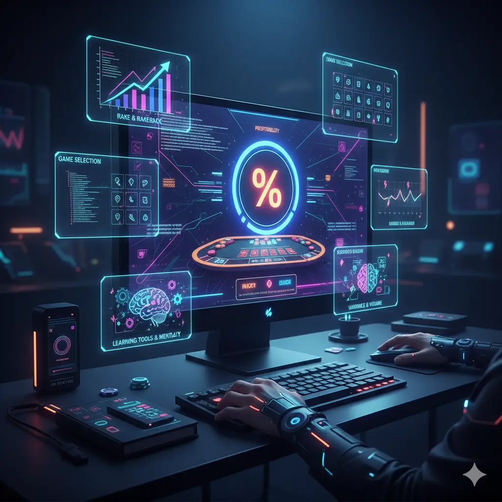 האם פוקר אונליין עדיין משתלם ב-2026? כתבת עומק על רווחיות, רייק ורייקבק, בחירת משחקים, ווליום, שונות, כלים ללמידה ומנטליות.