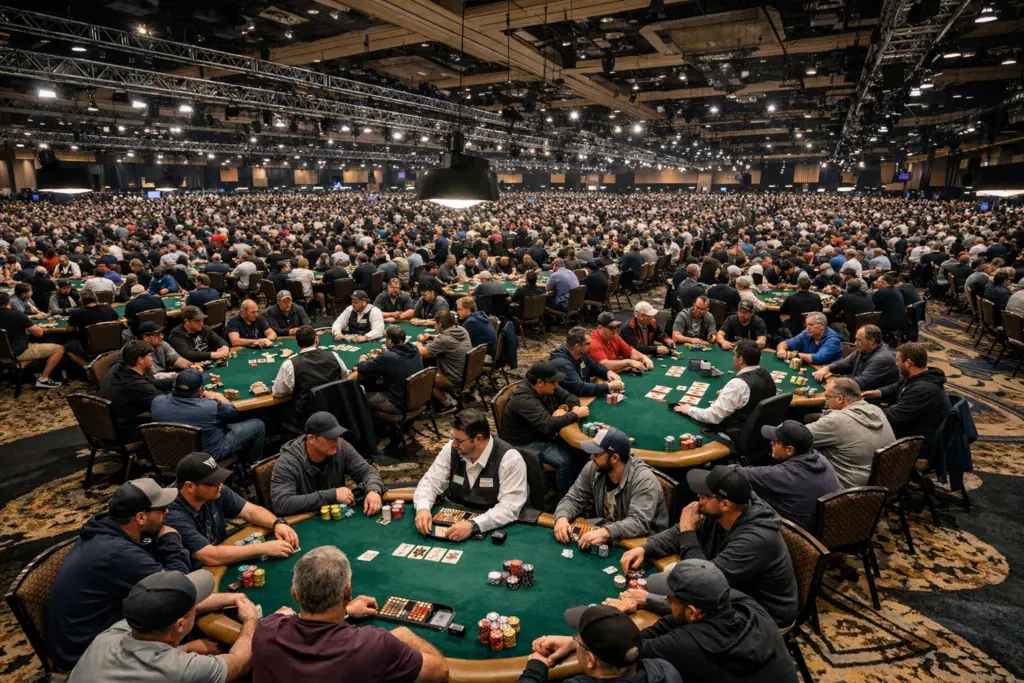 WSOP 2026 שיאים היסטוריים - אולם טורניר פוקר ענק בלאס וגאס